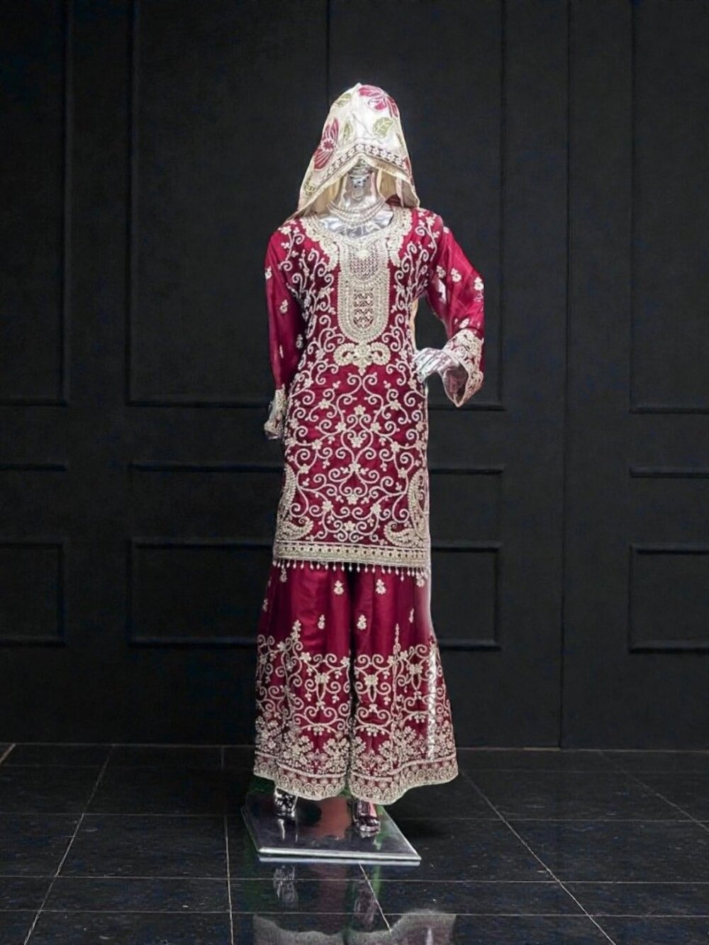 Russian Plazo Dress, Cultural Wear for Women